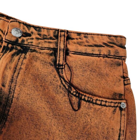 Zara Denim Skirt Womens Medium Orange Mini Bloggers Favorite Boho High-Rise NWOT - Picture 3 of 9